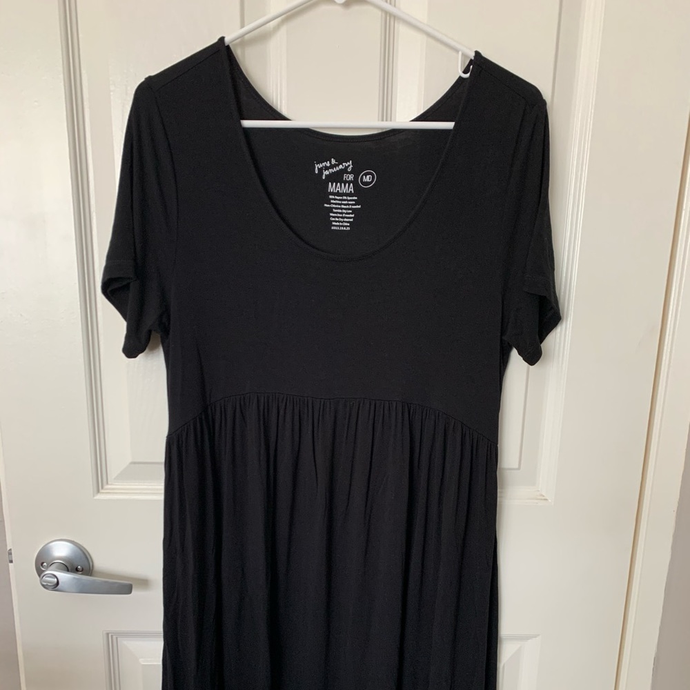 June & January Mama Swing Dress, Medium Black